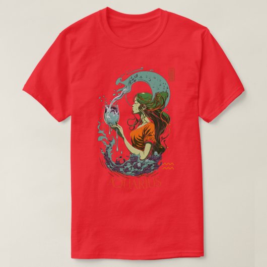 Aquarius zodiac T-Shirt (Design vorne)