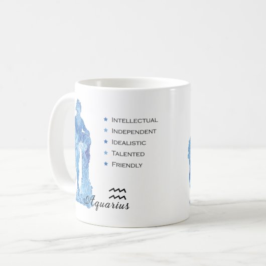 Aquarius Zodiac Tasse (Vorderseite Links)