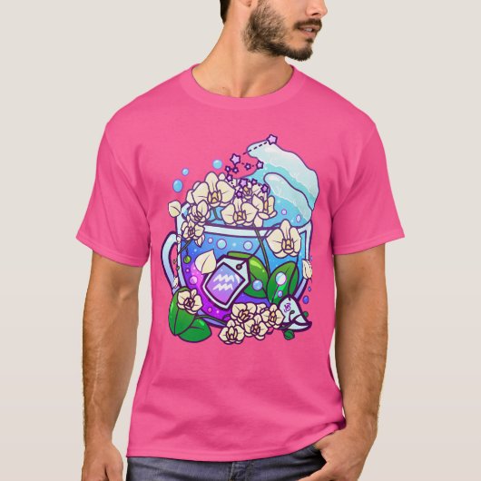 Aquarius Zodiac Teacup T-Shirt (Vorderseite)