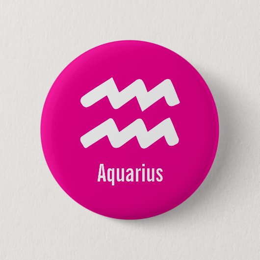 Aquarius Zodiac Traits Minimal Astrology Button (Vorderseite)