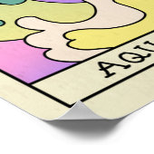 Aquarius Zodiac Unterkunft Abstrakte Art Vintage P Poster (Ecke)