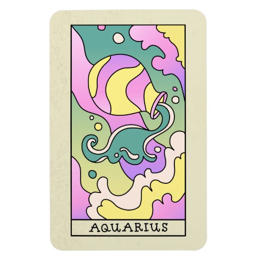 Aquarius Zodiac Unterzeichnung Abstrakter Kunst Vi Magnet (Vertikal)