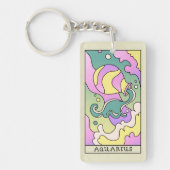 Aquarius Zodiac Unterzeichnung Abstrakter Kunst Vi Schlüsselanhänger (Vorderseite)