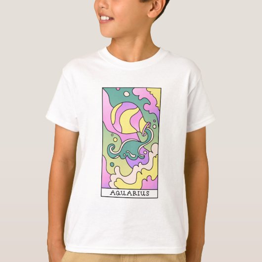 Aquarius Zodiac Unterzeichnung Abstrakter Kunst Vi T-Shirt (Vorderseite)