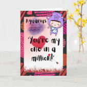 Aquarius Zodiac Valentines Personalisierte Karte (Gelbe Blume)