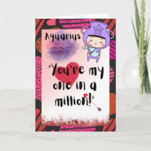 Aquarius Zodiac Valentines Personalisierte Karte