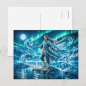 Aquarius Zodiac with Moonlit Water Mage and Celest Postkarte (Vorne/Hinten)