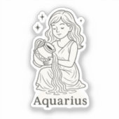 Aquarius Zodiac Woman Sticker (Vorderseite)