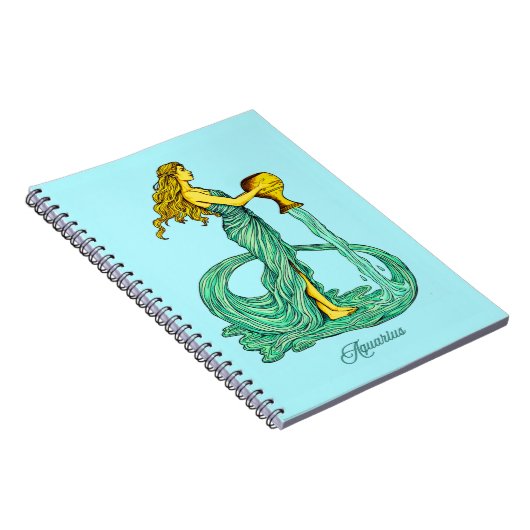 Aquarius Zodiac Zeichen, Frau mit fließendem Wasse Notizblock (Rechte Seite)