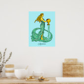 Aquarius Zodiac Zeichen, Frau mit fließendem Wasse Poster (Küche)