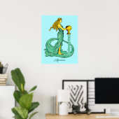 Aquarius Zodiac Zeichen, Frau mit fließendem Wasse Poster (Heimbüro)