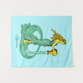 Aquarius Zodiac Zeichen, Frau mit fließendem Wasse Wandteppich (Vorderseite (Horizontal))