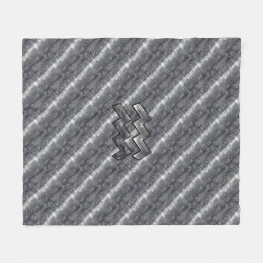 Aquarius Zodiac-Zeichen gestörter Silberstahl Fleecedecke (Vorderseite (Horizontal))
