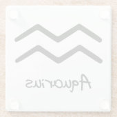 Aquarius Zodiac-Zeichen im weißen Hintergrund Glasuntersetzer (Rückseite)