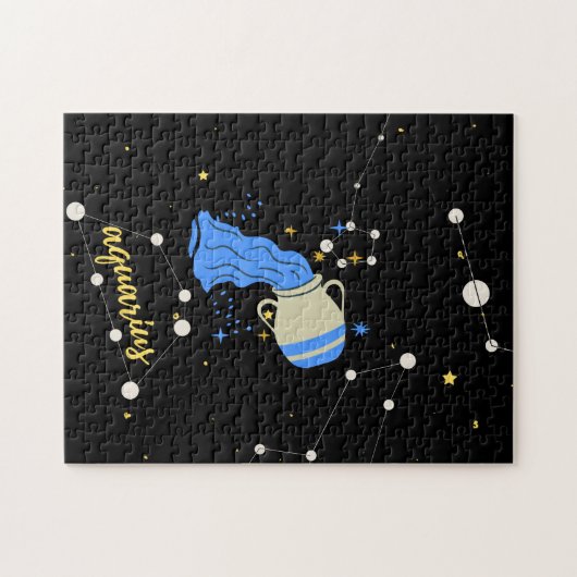 Aquarius Zodiac-Zeichen im Weltraum Puzzle (Horizontal)