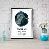 Aquarius Zodiac Zeichen: Individuelle Name & Gebur Poster