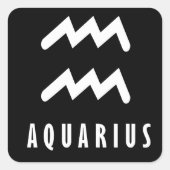 Aquarius zodiac-Zeichen Quadratischer Aufkleber (Vorderseite)