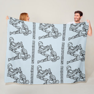 Aquarius Zodiac-Zeichen (transparent) Fleecedecke