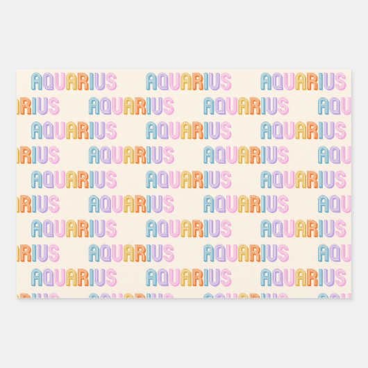 Aquarius zodiac Zeichen Umhüllungspapier Blatt Set (Vorderseite 3)