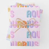 Aquarius zodiac Zeichen Umhüllungspapier Blatt Set (Beispiel)