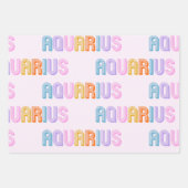 Aquarius zodiac Zeichen Umhüllungspapier Blatt Set (Vorderseite)