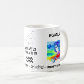 Aquarius zodiac-Zeichen und Eigenschaften Kaffeetasse (VorderseiteRechts)
