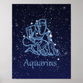 Aquarius Zodiac Zeichen und Sternbild Poster