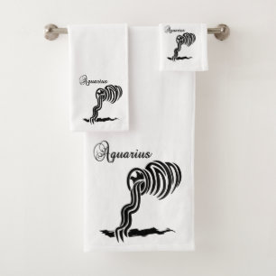 Aquarius Zodiac Zeichen und Symbol Badhandtuch Set