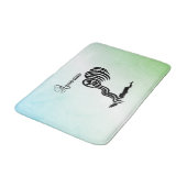 Aquarius Zodiac Zeichen und Symbol Blau Grün Badematte (Schrägansicht)