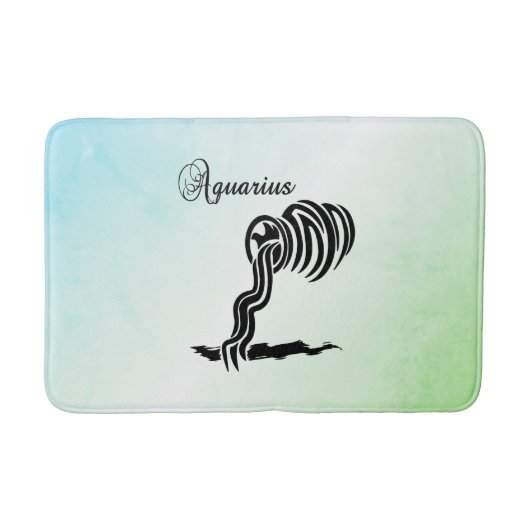 Aquarius Zodiac Zeichen und Symbol Blau Grün Badematte (Vorderseite)