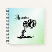 Aquarius Zodiac Zeichen und Symbol Blau Grün Notizblock (Vorderseite)