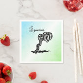 Aquarius Zodiac Zeichen und Symbol Blau Grün Serviette (Beispiel)