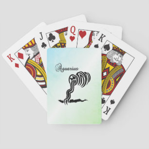 Aquarius Zodiac Zeichen und Symbol Blau Grün Spielkarten