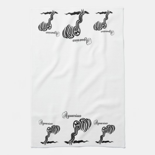 Aquarius Zodiac Zeichen und Symbol Geschirrtuch (Vertikal)