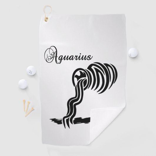Aquarius Zodiac Zeichen und Symbol Golfhandtuch (Insitu)