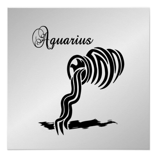 Aquarius Zodiac Zeichen und Symbol Poster (Vorderseite)
