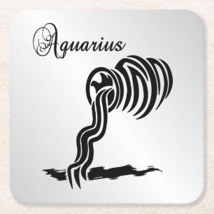 Aquarius Zodiac Zeichen und Symbol Rechteckiger Pappuntersetzer