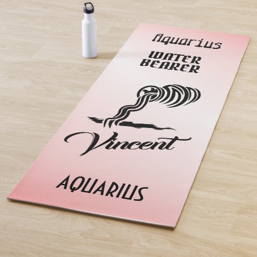 Aquarius Zodiac Zeichen und Symbol Rosa Yogamatte (Beispiel)