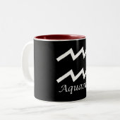 "Aquarius" Zodiac-Zeichen Zweifarbige Tasse (Vorderseite Links)
