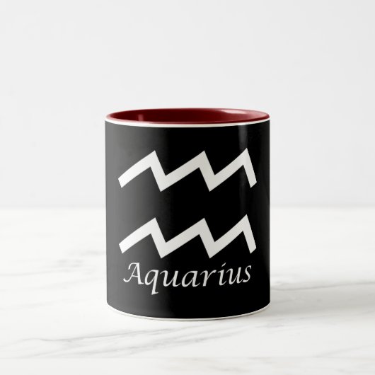 "Aquarius" Zodiac-Zeichen Zweifarbige Tasse (Mittel)