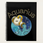 Aquarius Zodiac Zeichenkalender Planer (Vorderseite)