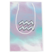 Aquarius Zodiac Zeichenpastells Mutter der Perlend Mittlere Geschenktüte (Vorderseite)