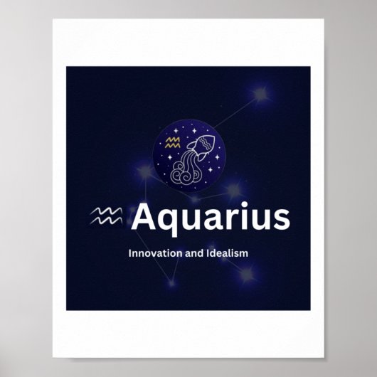 Aquarius Zodiac-Zeichensticker Poster (Vorne)