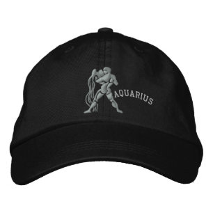 Aquarius Zodiac Zeichenstickerei 20. Januar - 18.  Bestickte Baseballkappe