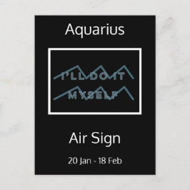 Aquarius Zodiac Zitat Blue & White Postcard Postkarte