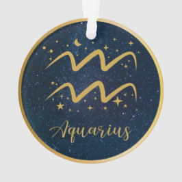 Aquarius-Zodiakymbol, goldene Sterne personalisier Ornament
