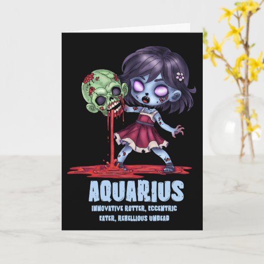 Aquarius Zombie Karte (Gelbe Blume)