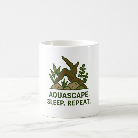 Aquascape. Schlafen. Wieder von vorne. - Minimalis Kaffeetasse (Mittel)