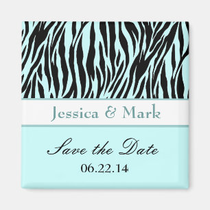 Aquaschwarzer Zebra Save the Date, der Magneten Magnet