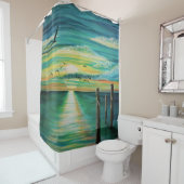 Aquasonnenuntergang-Duschvorhang Duschvorhang (Beispiel)